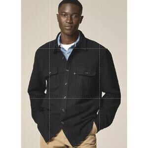 J.Crew Heavyweight Chamois Workshirt Mens SZ S Black Button Up Long Sleeve BK216